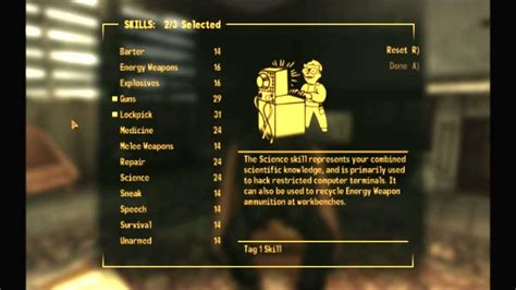 fallout new vegas tag skills